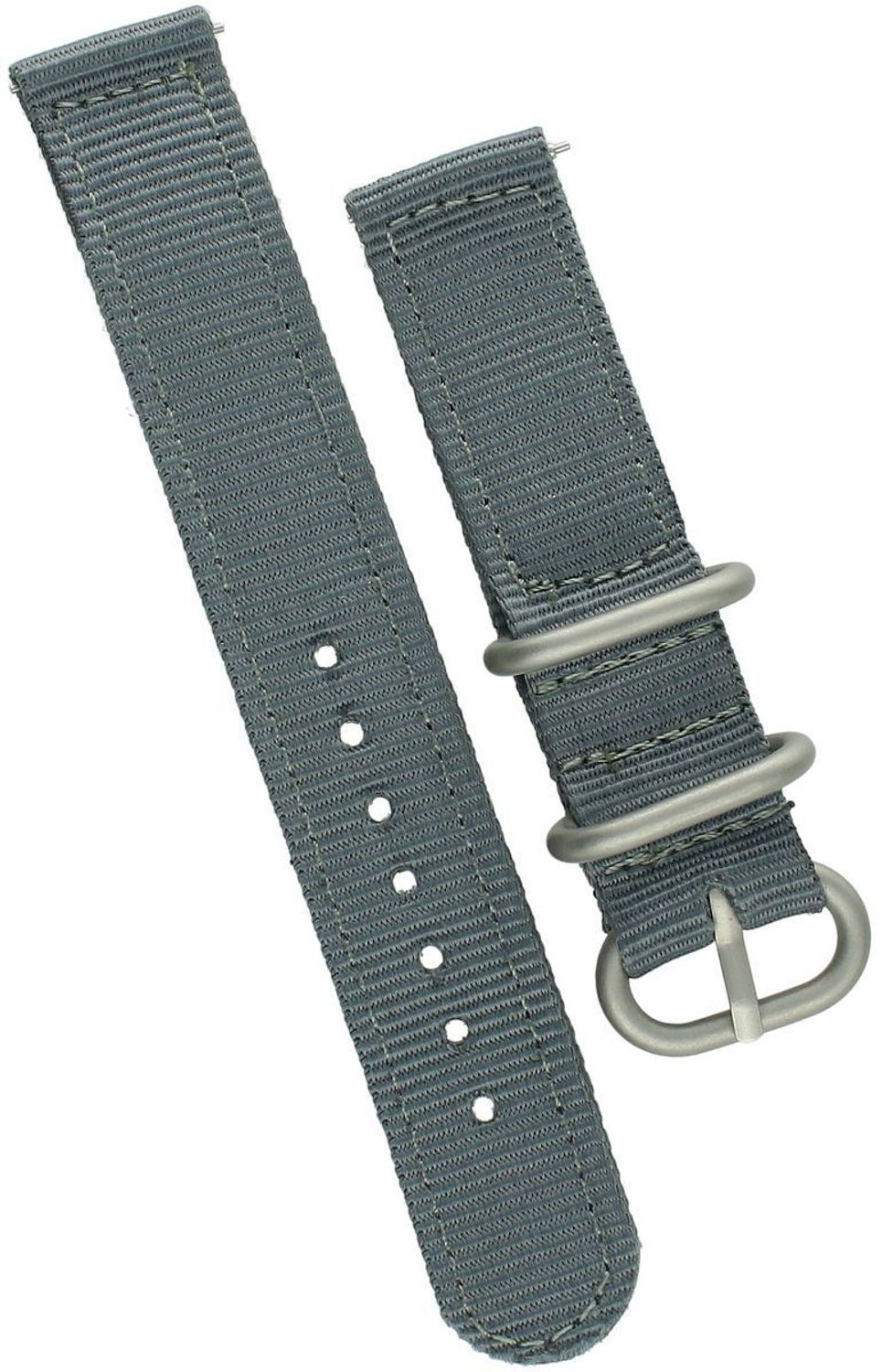 Wytrzymały pasek do zegarka NATO 024, parciany w szarym kolorze, długość 80122 mm, szerokość mocowania 18 mm, stalowa sprzączka w srebrnym kolorze. Idealny do zegarków codziennych i sportowych.1.jpg